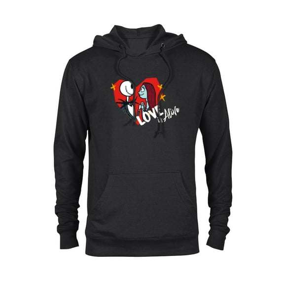 Tim Burton’s The Nightmare Before Christmas Love is Alive - Pullover Hoodie for Adults - Customized-Black