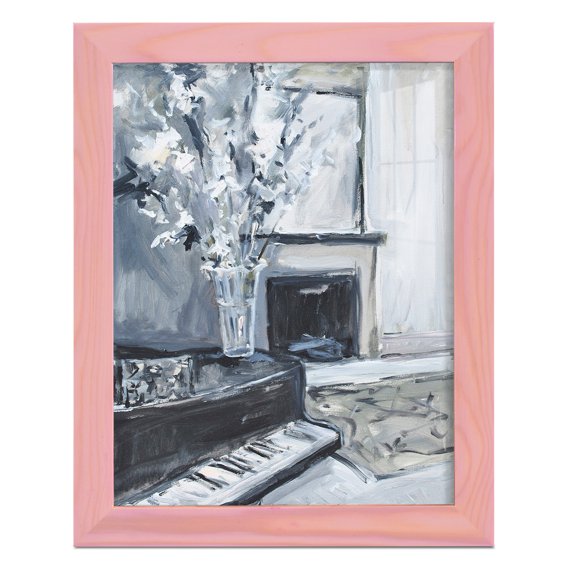 Piano Blues III - Framed Print w/glass - Sunset Pink