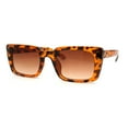 thumbnail image 4 of Womens Mod Rectangle Plastic Retro Sunglasses Tortoise Brown, 4 of 4