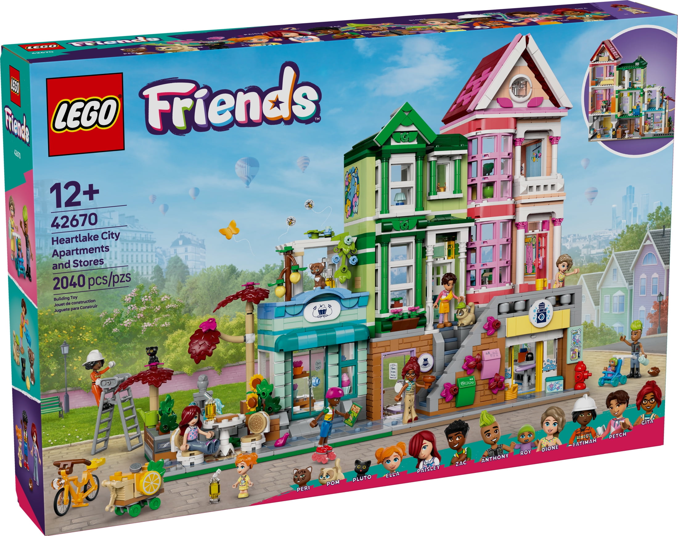 LEGO Friends Heartlake City Apartments and Stores Dollhouse - Toy Building Set for Kids, Girls and Boys, Ages 12+ - Gift Ideas for Birthday - with 7 Minidolls, a Micro-Doll, and More - 42670