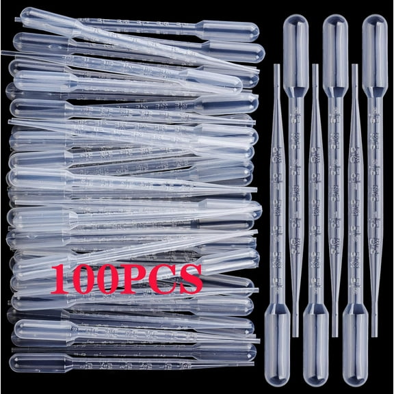 100PCS or 500PCS 3ml disposable plastic pipettes, eye droppers, essential oils, cosmetics, scientific and laboratory tools