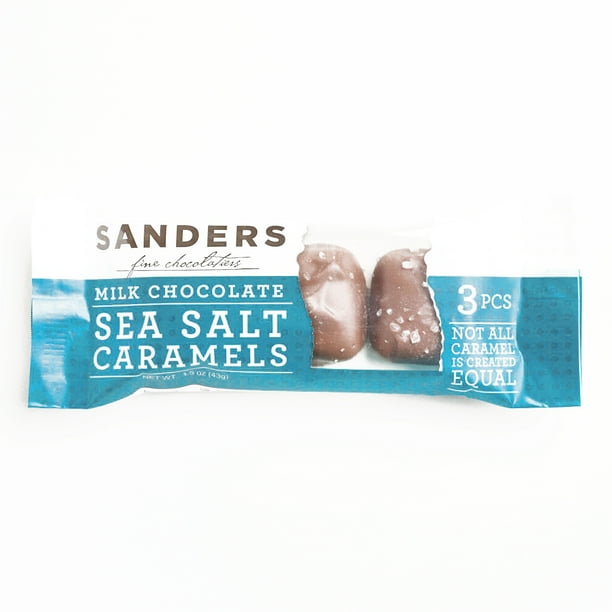 Sanders Milk Chocolate Sea Salt Caramels 3 Piece 1.5 oz