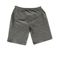 thumbnail image 4 of Brnmxoke Men's Linen Bermuda Shorts Big and Tall Casual Elastic Waist Loose Fit Summer Basic Knee Length Beach Short with Pockets Dark Gray,XXXL, 4 of 5