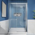 thumbnail image 6 of Lock Adjustable Sliding Glass Shower Door 44-48"W x 74"H with 8mm Clear Tempered Glass and Brushed Nickel Stainless Steel Hardware, 6 of 20