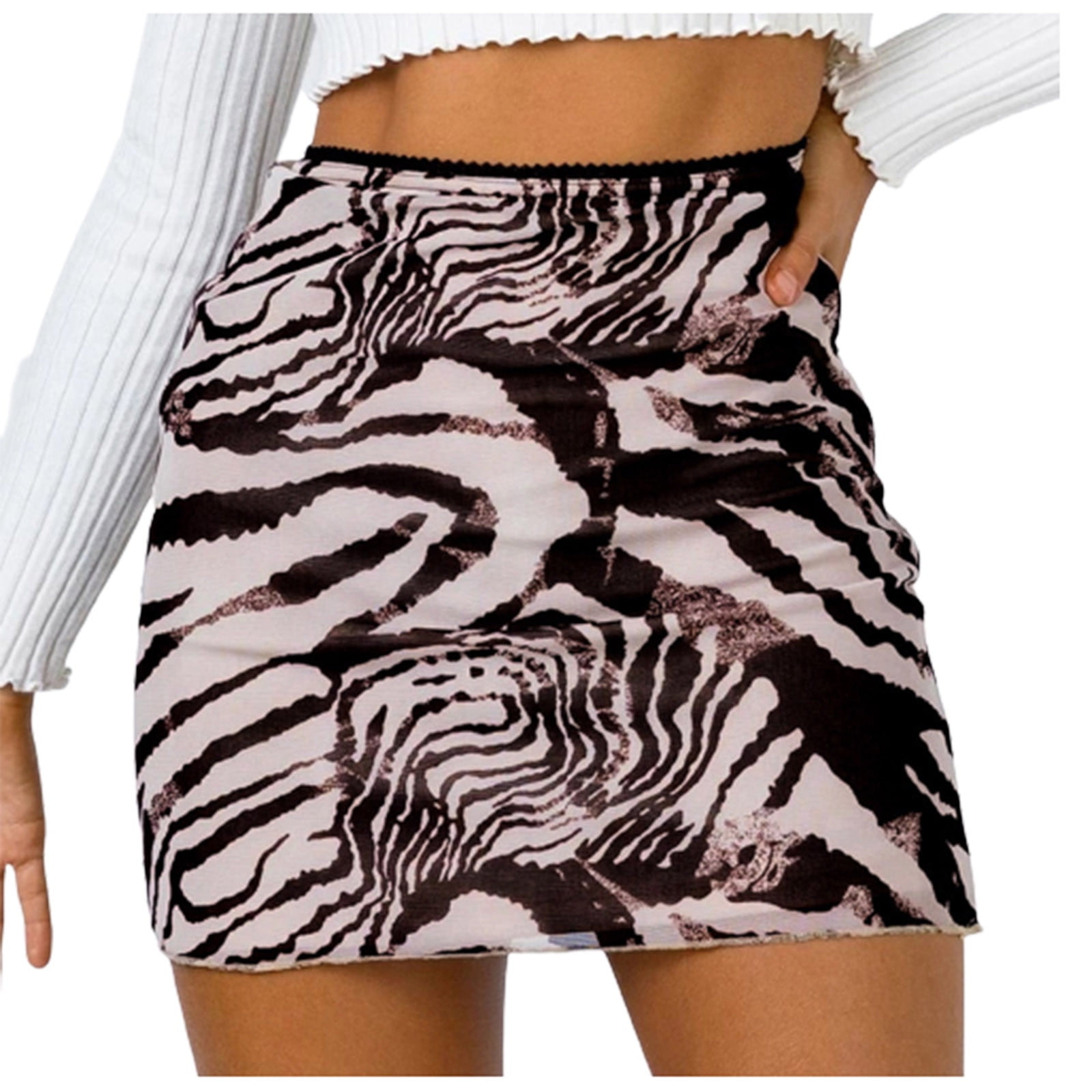 Fesfesfes Jupes pour femmes Taille haute Impression Slim Sexy Zipper Casual  A-Line Mini Jupe | Walmart Canada
