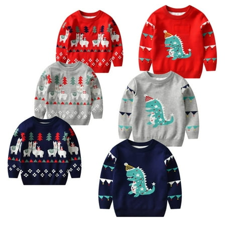 

1-6T Toddler Boys Girls Sweaters Uccdo Kids Christmas Knitted Sweatshirts Pullover Tops