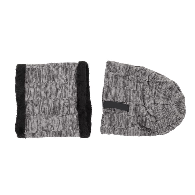 Conjunto de bufanda de gorro de punto ANGGREK gorro de hombre con forro polar a prueba de viento