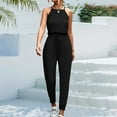 thumbnail image 5 of Cathalem Wide Leg Jumpsuits for Women Leggings Seamless Ribbed Rompers,Black XL, 5 of 5