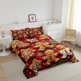 thumbnail image 3 of Gingerbread Man Toddler Bedding Sets for Kids Boys Cartoon Christmas Candy Cane Biscuits Comforter Set Snowflake House Tree Theme Down Comforter Xmas Holiday Bed Set Red, 3 of 7