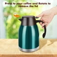 thumbnail image 6 of SSAWcasa Thermal Coffee Carafe Dispenser Large Capacity 68oz Stainless Steel Thermos Flask Unbreakable Double Wall Vacuum Water Tea Pot Beverage Pitcher for Party(Green), 6 of 6
