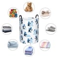 thumbnail image 4 of Sikiie Penguin Winter Fun Print Round Dirty Clothes Basket, Waterproof Standing Foldable Storage Basket, for Laundry Room, Bedroom, Bathroom Storage-Small, 4 of 6