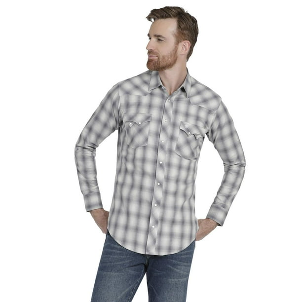 Camisa Vaquera Hombre Wrangler Slim Fit Manga Larga 934 gris M