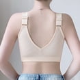 thumbnail image 4 of Arlun,Women's Full Figure Front Closure Bras Push up Wire-Free Jacquard Back Support Posture Bra No Underwire Soft Supportive Bralettes Plus Size Lightweight Comfy Thin Bra Beige 34, 4 of 5