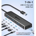 thumbnail image 2 of Adaptador USB 3.0 a HDMI + Hub USB 3.0 7 en 1 AKWOR 1080P, 2 of 7