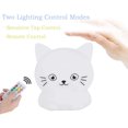 thumbnail image 2 of Luz nocturna para niños, lámpara de noche portátil de silicona, luz multicolor con control remoto, cuidado de los ojos, brillo y color ajustables, regalo de Navidad - gato Xemadio WLJ-0388, 2 of 5