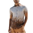 thumbnail image 2 of COSFO Mens Button Up Shirt Textured Short Sleeve Gradient Tops Collared Vacation Summer Beach Relaxed Fit Mens Shirts, 2 of 8