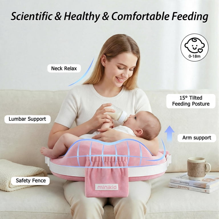 Vipuse Minikid Nursing Pillow, 60D Memory Foam Pink photo 2