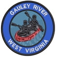 thumbnail image 1 of Applique Outdoors Rafting The Gauley River Theme Hook Backing Decorative Patch Funny Saying Biker Emblem, 1 of 2