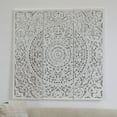 thumbnail image 2 of DecMode White Wooden Handmade Intricately Carved Floral Wall Decor with Mandala Design (3 Count), 2 of 8