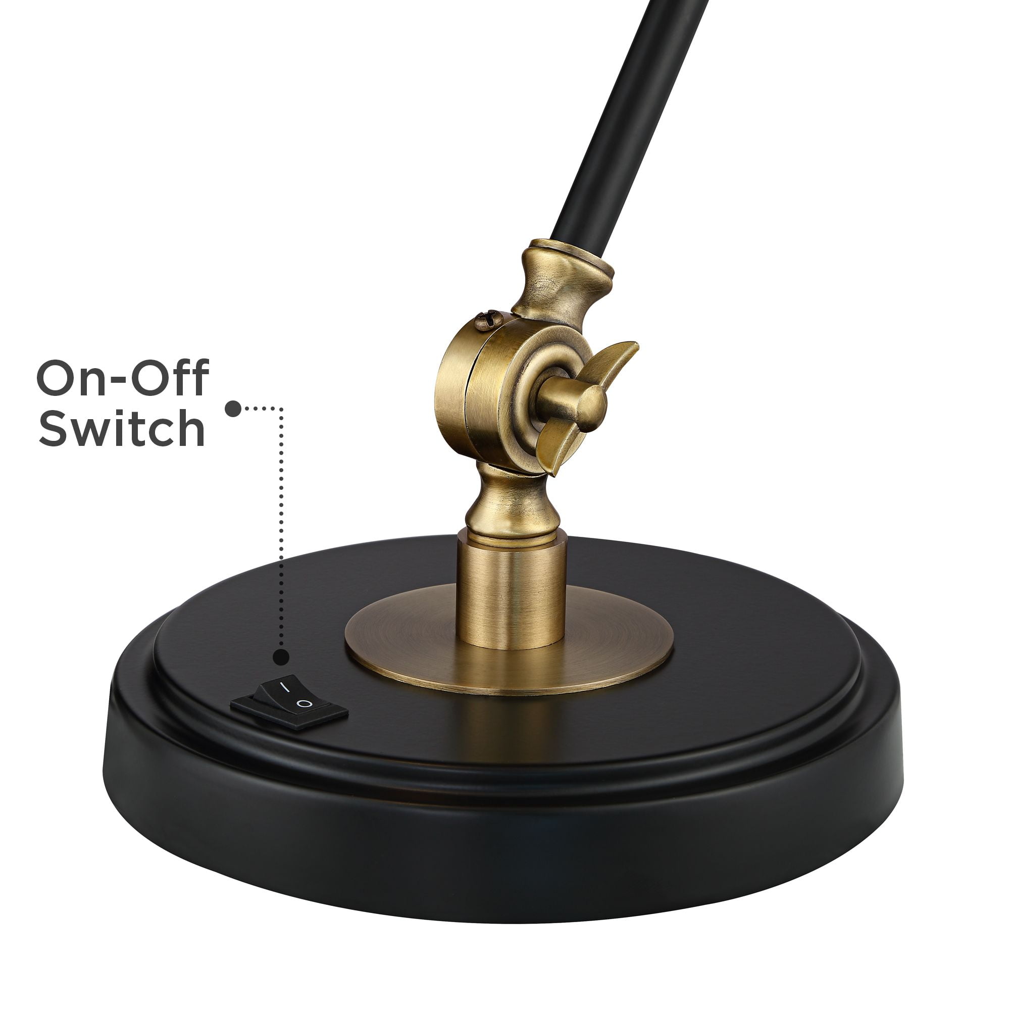 360 Lighting Modern Industrial Desk Table Lamp with USB Charging Port Adjustable 26.75" High Black Antique Brass for Bedroom Bedside Office