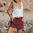 thumbnail image 6 of Linen Shorts for Women Comfy Shorts Gauze Pants Elastic Waist Shorts Casual Loose Outfits 2026 High Waisted Wide Leg Beach Short with Pockets Solid Color Short Lounge Wear 4Xl, 6 of 9