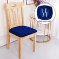 thumbnail image 3 of REGALWOVEN 6Pcs Velvet Dining Chair Seat Cover Elastic Stretchable Slipcovers, 18"x18" Royal Blue, 3 of 7