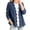 Dark Blue, variant on Denim Jacket For Women Scalloped Hem Cardigan Button Down Coat Casual Long Sleeve With Pockets Trendy Fall Outfits