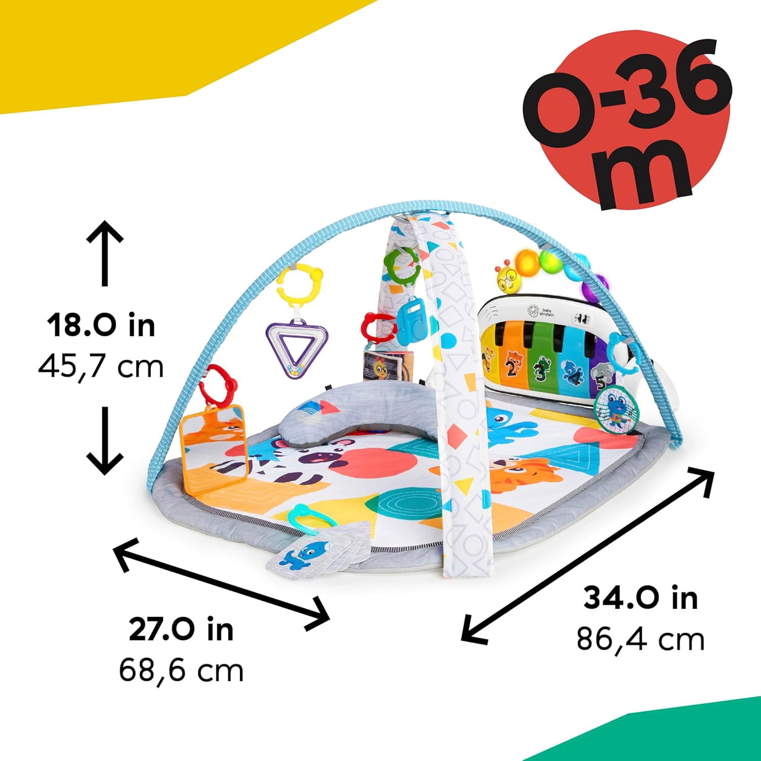4-in-1 Kickin' Tunes Music and Language  Gym and Piano Tummy  Activity Mat