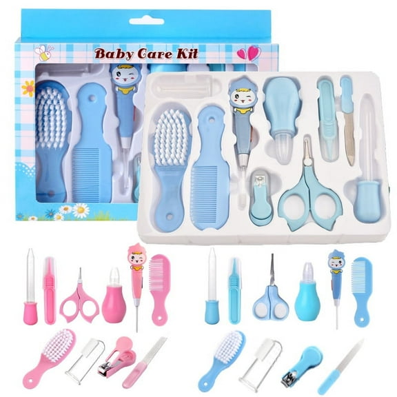 LNKOO Baby Grooming Kit, Baby Health Care Kit, Newborn Baby Care Accessories, 10PCS Baby Health Care Set Portable Baby Care Kit, Safety Cutter Baby Nail Kit for Nursing Baby Heath (Random color)