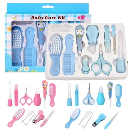 LNKOO Baby Grooming Kit, Baby Health Care Kit, Newborn Baby Care Accessories, 10PCS Baby Health Care Set Portable Baby Care Kit, Safety Cutter Baby Nail Kit for Nursing Baby Heath (Random color)