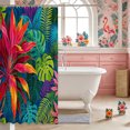 thumbnail image 3 of Manfei Hawaiian Leaves Shower Curtain 72Wx84L,Tropical Botanical Plants Bathroom Shower Curtain, 3 of 6