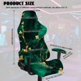 thumbnail image 5 of SCRAWLGOD St. Patrick's Day Shamrock Marble Print Golden Dark Green Gaming Chair Cover with Armrest Cover, Stretch Computer Chair Slipcovers Anti Dust Gaming Rotating Chair Protection with Zipper, 5 of 7