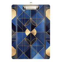 FORMRS Acrylic Clipboard with Low Profile Clip Standard A4 Letter Size, 12.5" x 9", Blue Geometric Pattern