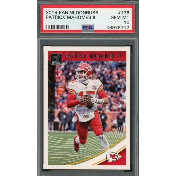 Patrick Mahomes 2018 Panini Donruss Football Card #138 Graded PSA 10