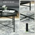 thumbnail image 4 of HOMCOM 24" Round Coffee Table with Hammered Tray Top & Metal Frame, Black, 4 of 9