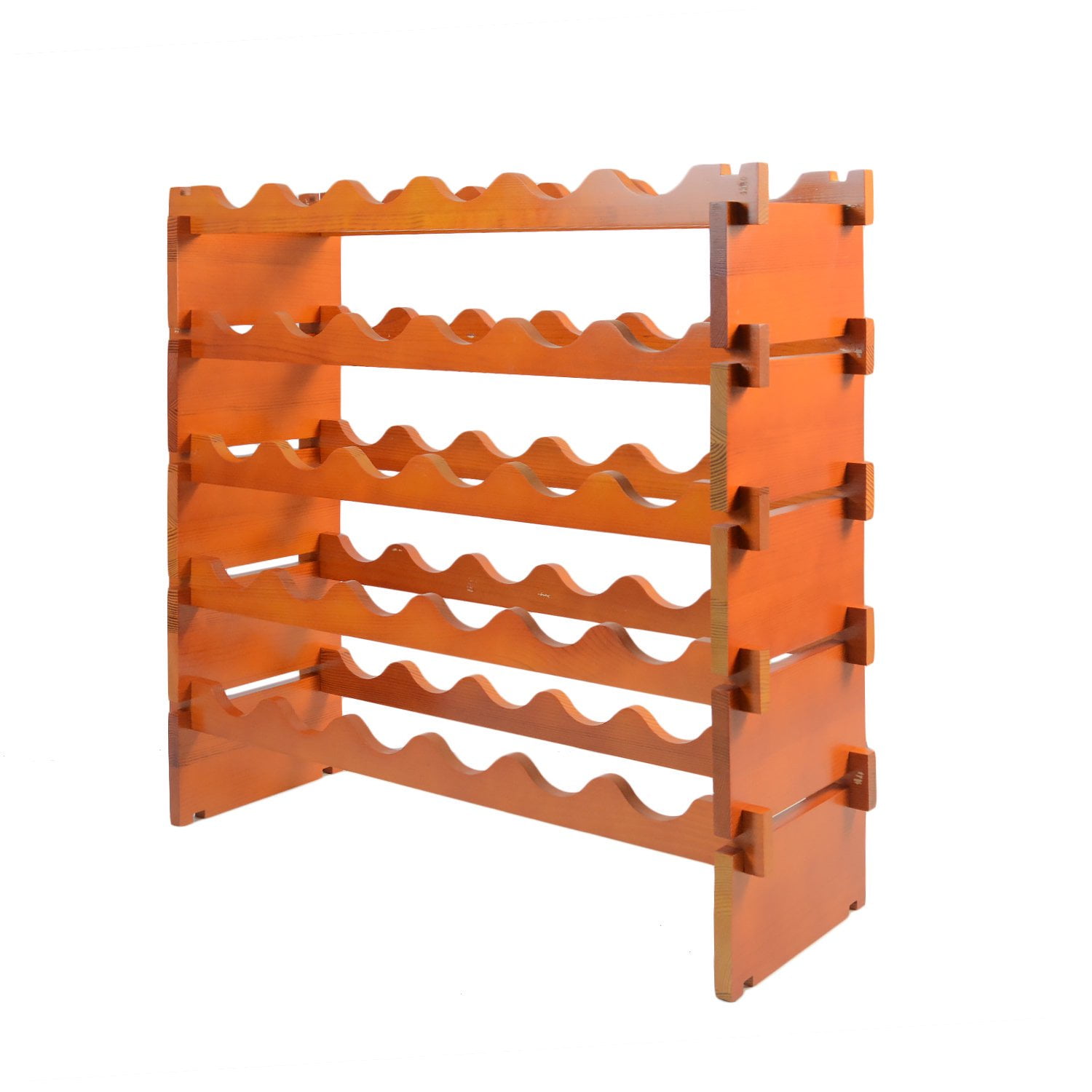 uyoyous 30 Bottles Wine Rack Pine Wood Stackable Storage Stand Display Shelves Thicker Wobble