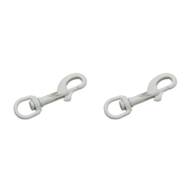Naiovety Gancho de doble extremo, perno de ojo giratorio de alta resistencia, hebilla a presión, gancho de buceo de Metal, accesorios de Blanco 2piezas