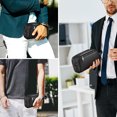 thumbnail image 4 of Cartera para hombre con tarjetero para teléfono, cartera informal de negocios con múltiples bolsillos, bolso de mano para hombre , Negro con cerradura, 4 of 8