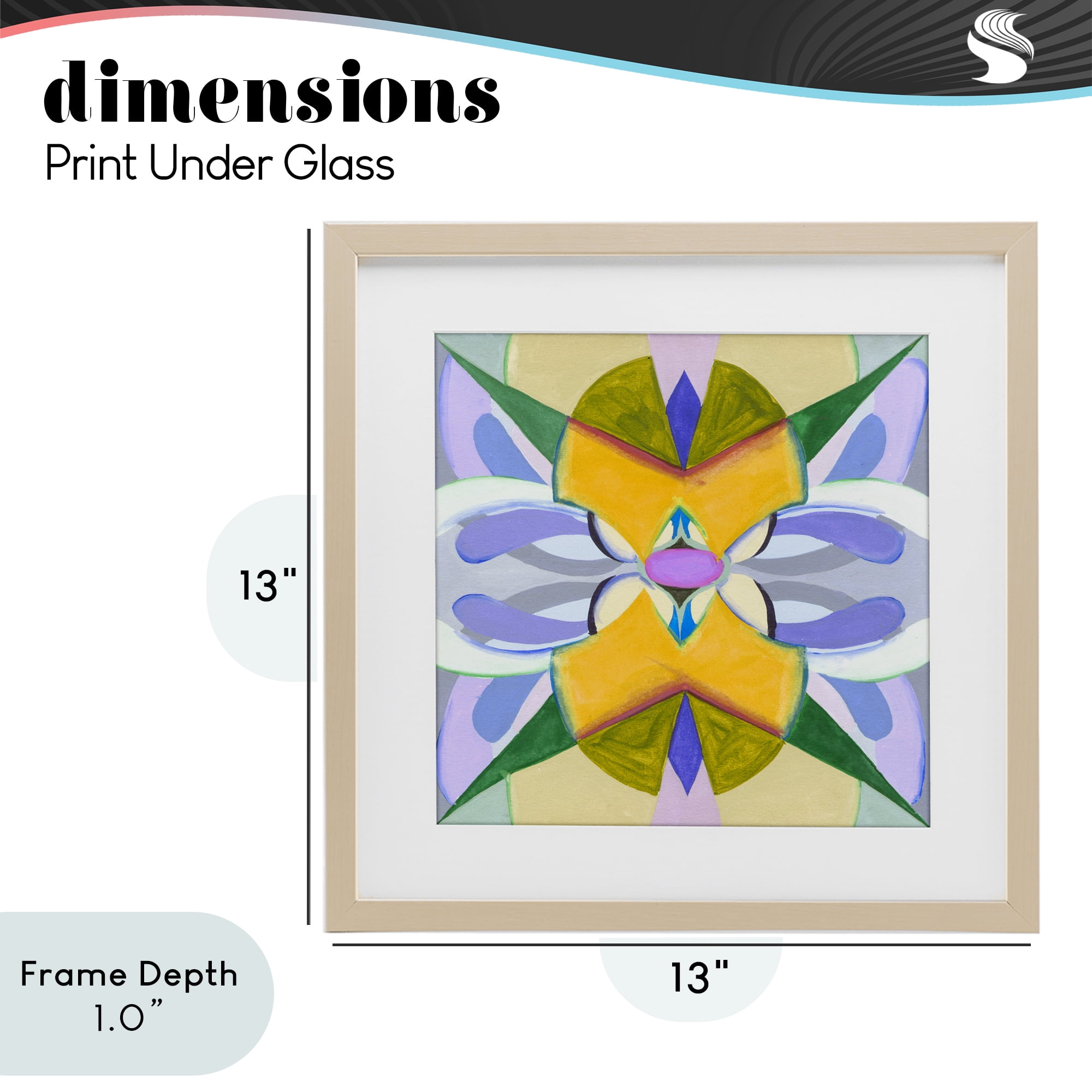 Stupell Industries Revival Kaleidoscope Symmetry Birch Framed Print Under Glass, design by Melissa Wang