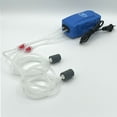 Aquapapa 8W 100GPH Aquarium Air Pump Set, Dual Outlets for 20100