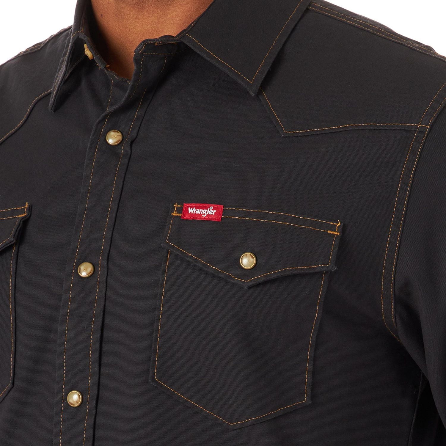 Wrangler Men's Long Sleeve Canvas Shirt