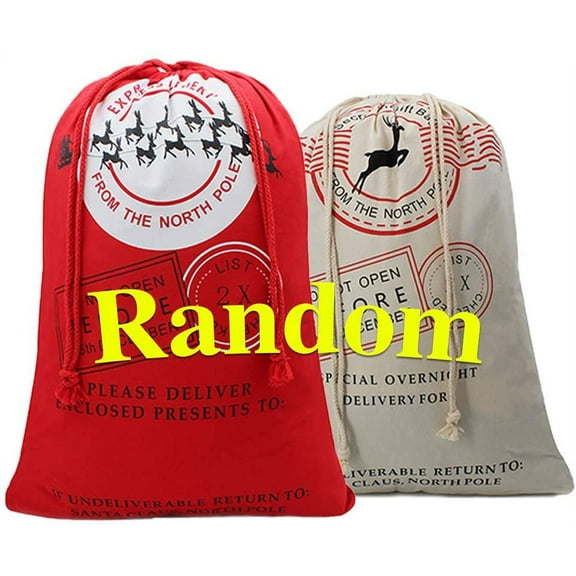 Christmas Bag Santa Sack Canvas Bag For Gifts Santa Sack Special Delivery Extra Large Size 27.5"x19.5" (2 Random)