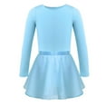 thumbnail image 2 of YONGHS Kids Girls Ballet Dance Dress Long Sleeve Gymnastic Leotard with Chiffon Wrap Skirt Ballerina Costume Sky Blue 10-12, 2 of 7