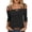 Black, variant on Cold Shoulder Tops for Women 3/4 Sleeve Cutout Neck Loose Fit Shirts Casual Trendy Going Out Blouses Solid Color Comfy Tunic Tops Black S