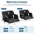 thumbnail image 2 of Lumiparty Reclining Stadium Seats with Back Support and Padded Cushion, 20.5" Bleacher Chair with Anti-Slip Mat, 6 Adjustable Angle, Large Pockets, Cup Holders, Black, 2 of 7