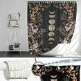 thumbnail image 4 of Moon Shower Curtain Floral Shower Curtain with 12 Hooks Black Witchy Gothic Aesthetic Bathroom Decor Waterproof Fabric Shower Curtain, 72''''X72'''', 4 of 6