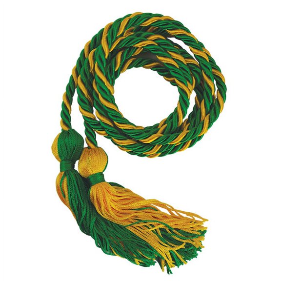Set of 50 Honor Cords - Kelly Green/Gold