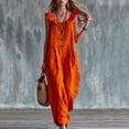 thumbnail image 5 of Sokhug Women's Wide Leg Jumpsuit Ruffle Strap Button Front Casual Loose Fit Summer Romper Overalls with Pockets, 5 of 7