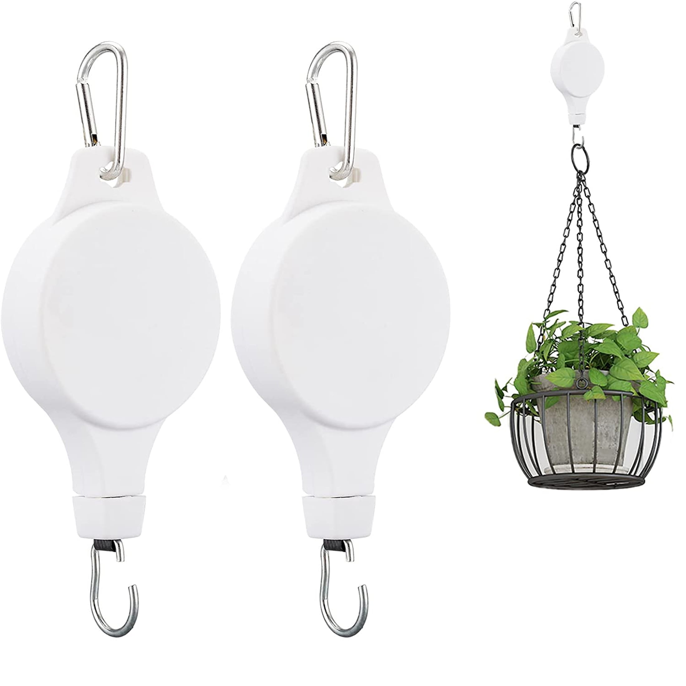 Wisfunlly 2Pcs Plant Pulley Retractable, Pulley Plant Hanger Hanging