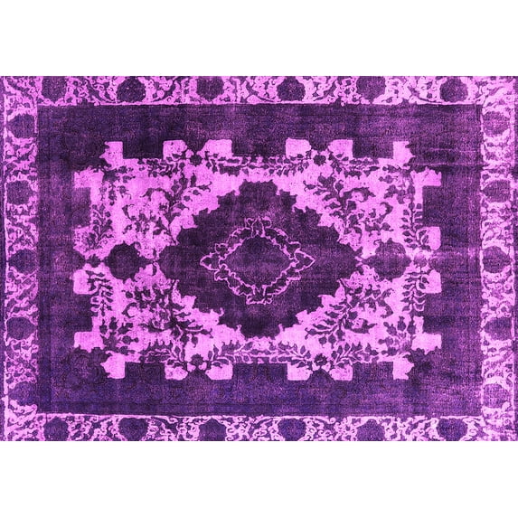 Ahgly Company Indoor Rectangle Oriental Pink Industrial Area Rugs, 3' x 5'